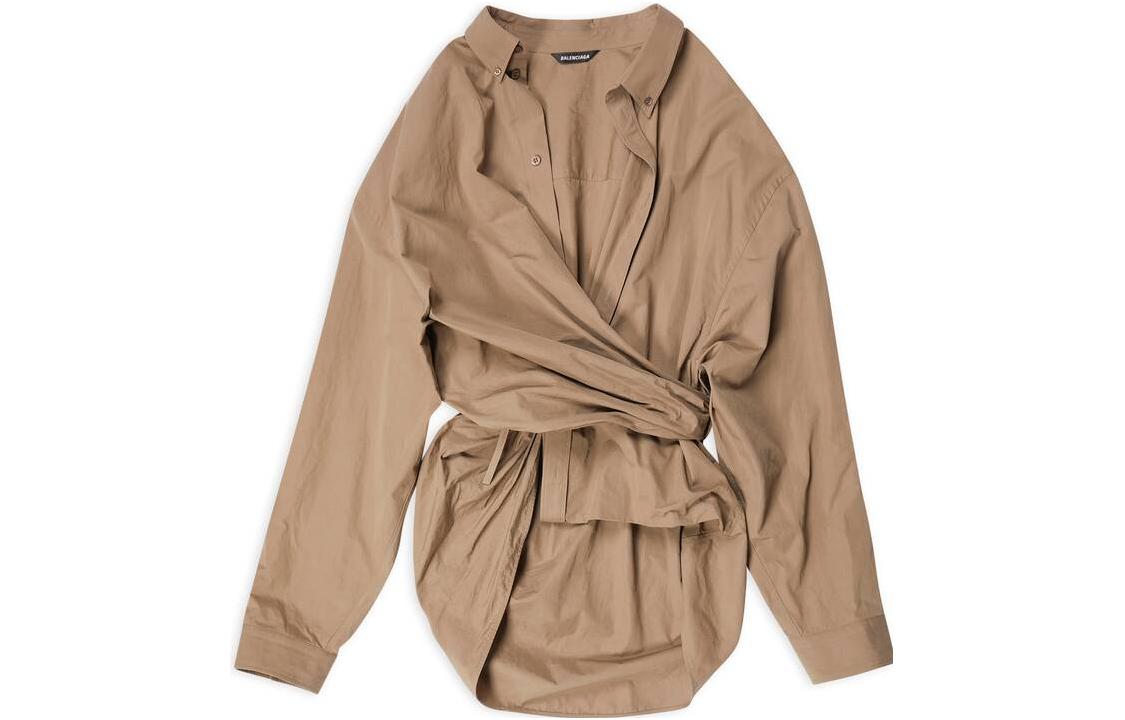 Balenciaga Shirts Women's Khaki Lapel Moderate Other