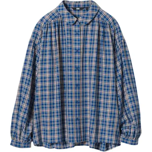 UNIQLO Shirts Women's Sea Blue Peter Pan Collar Moderate Other