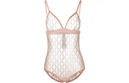 GUCCI Bodysuits Women's Flesh V Neck
