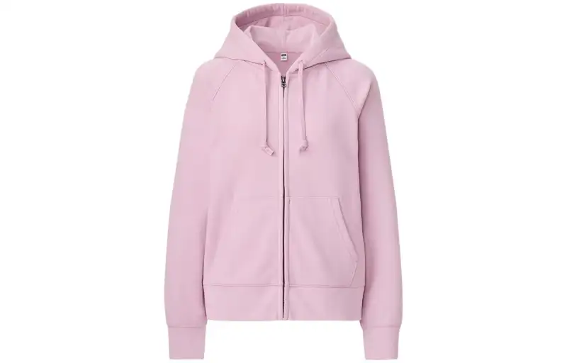 UNIQLO Sweatshirts Women's Pink Hooded Thickened Regular