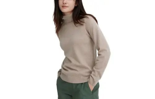 UNIQLO Knitwear Women's 31 Beige Turtleneck Moderate Other