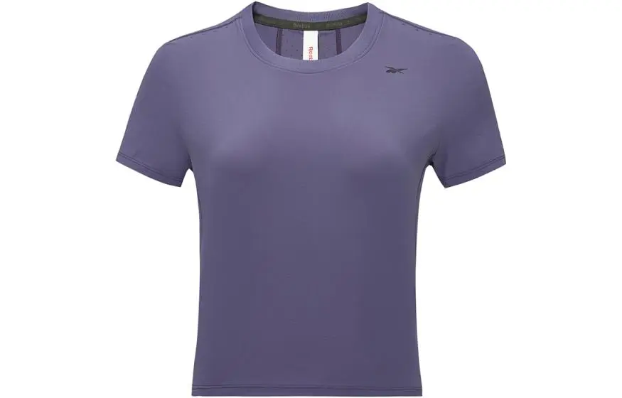 Reebok T-Shirts Women's Purple Crew Neck Moderate Straight Fit
