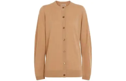 Burberry Knitwear Women's Khaki Crew Neck Moderate Cardigan
