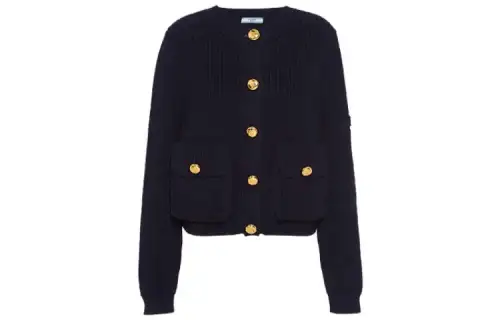 PRADA Ribbed knit Wool Cardigan