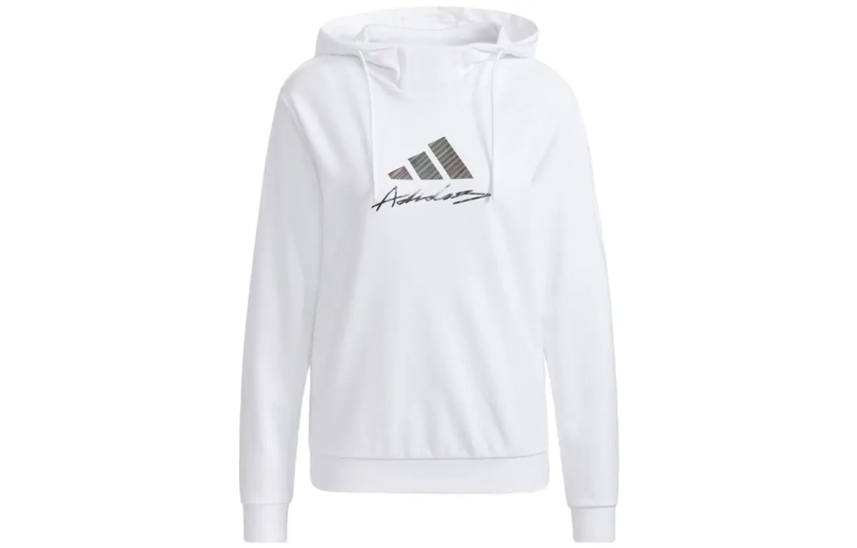 Adidas Sweatshirts Women's White Hooded Moderate Straight Fit