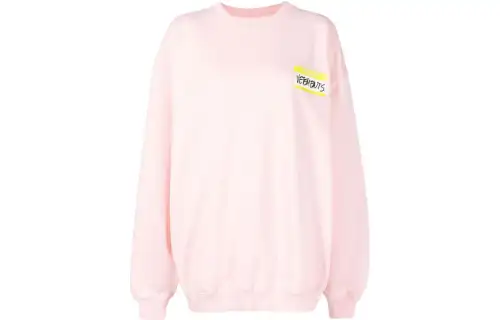 Vetements Sweatshirts Women's Pink Crew Neck Moderate Regular