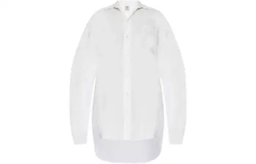 Vetements Shirts Women's White Lapel Moderate Shirt