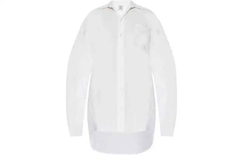 Vetements Shirts Women's White Lapel Moderate Shirt