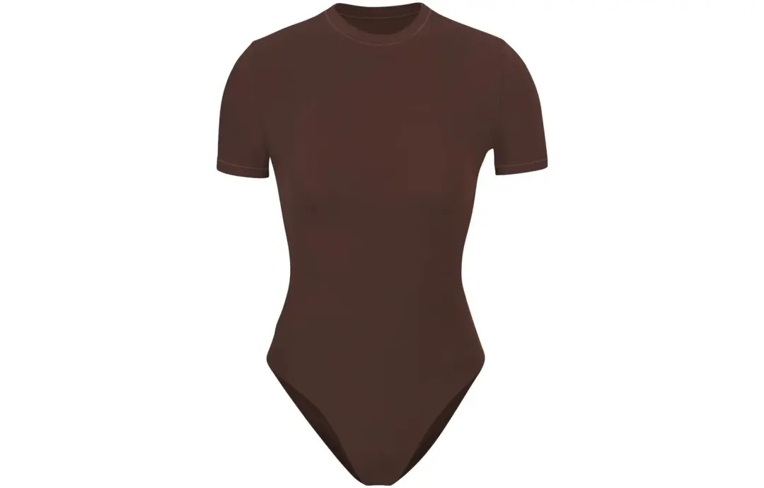 Skims Bodysuits Women's Cocoa Brown Crew Neck