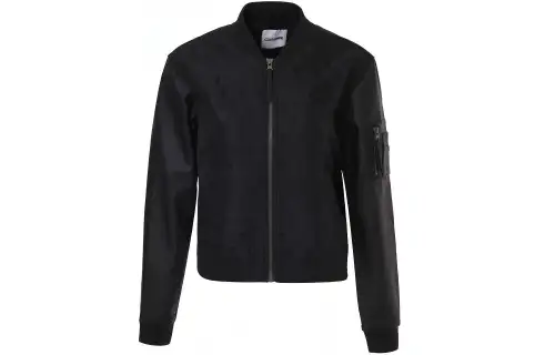 Converse Jackets Women's Black Baseball Collar Moderate Pilot