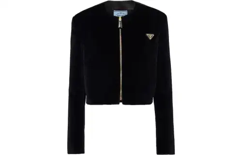 PRADA Triangle logo Velvet Jacket