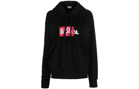 DIESEL Sweatshirts Women's Black Hooded (Non-detachable) Moderate
