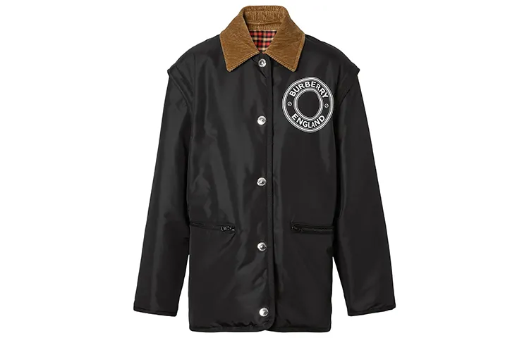 Burberry Jackets Women's Black Lapel Moderate Reversible