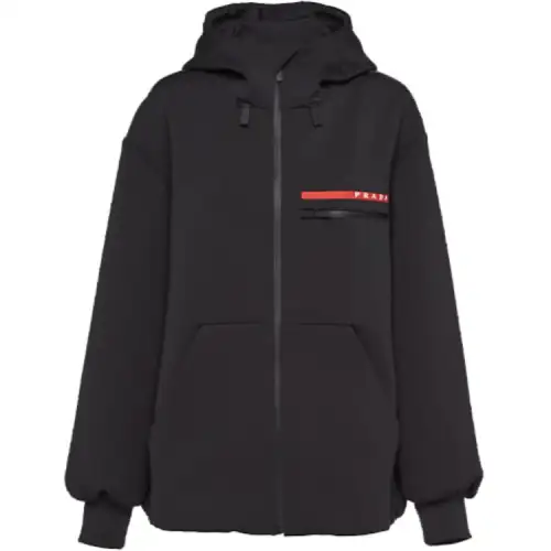 PRADA Jackets Women's Black Hooded Moderate Other