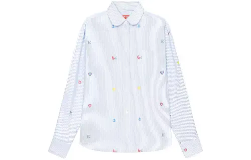 KENZO Fruit Stickers print Striped Shirt