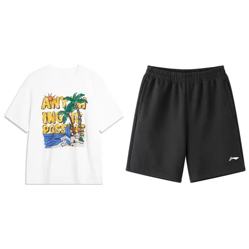 Li Ning Casual Sportswear Men's Crew Neck Moderate