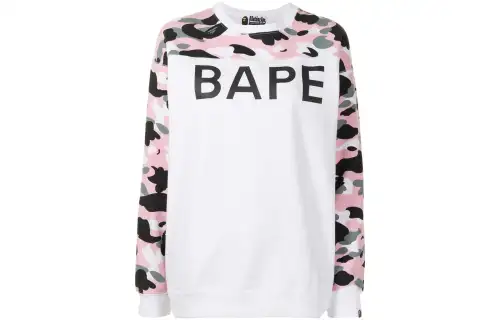 A BATHING APE Sweatshirts Women's Pink Crew Neck Moderate Regular