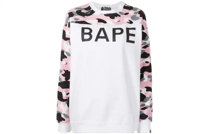 A BATHING APE Sweatshirts Women's Pink Crew Neck Moderate Regular