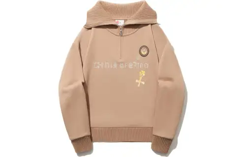 Li Ning Sweatshirts Women's Chocolate Umber Lapel Moderate Regular