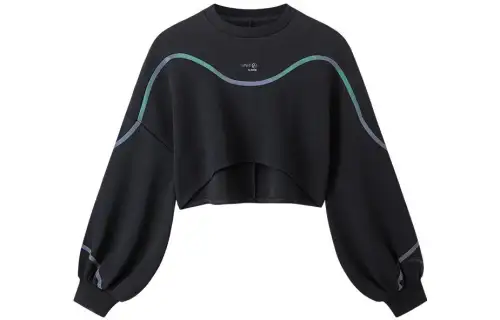 ANTA Sweatshirts Women's Black Crew Neck Moderate Regular