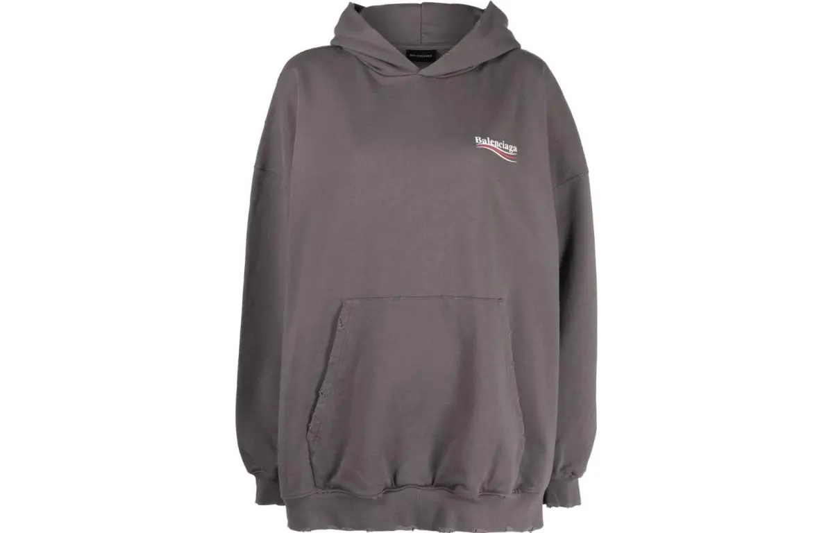 【Previous Season】Political Campaign oversized logo-print hoodie