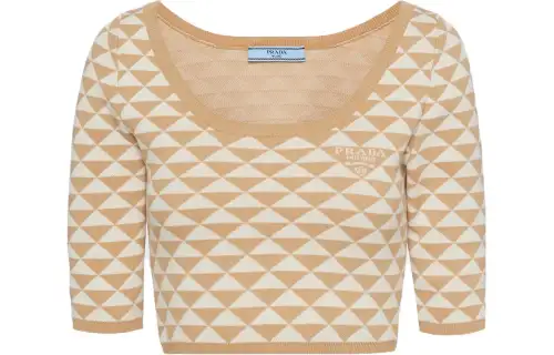 PRADA Knitwear Women's Beige Crew Neck Moderate Other