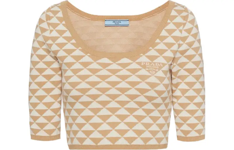 PRADA Knitwear Women's Beige Crew Neck Moderate Other