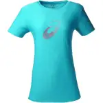 ASICS T Shirts Women's Green Crew Neck Moderate Nipped In Waist