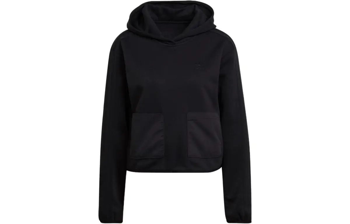 Adidas Originals Sweatshirts Women's Black Hooded Moderate Straight Fit