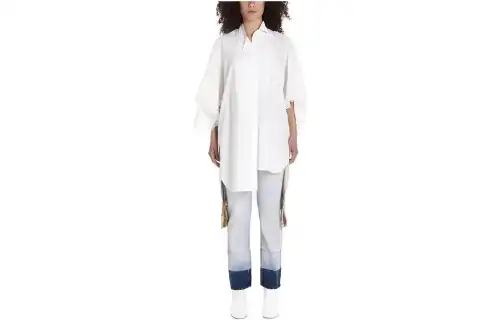 LOEWE Shirts Women's White Lapel Moderate Shirt