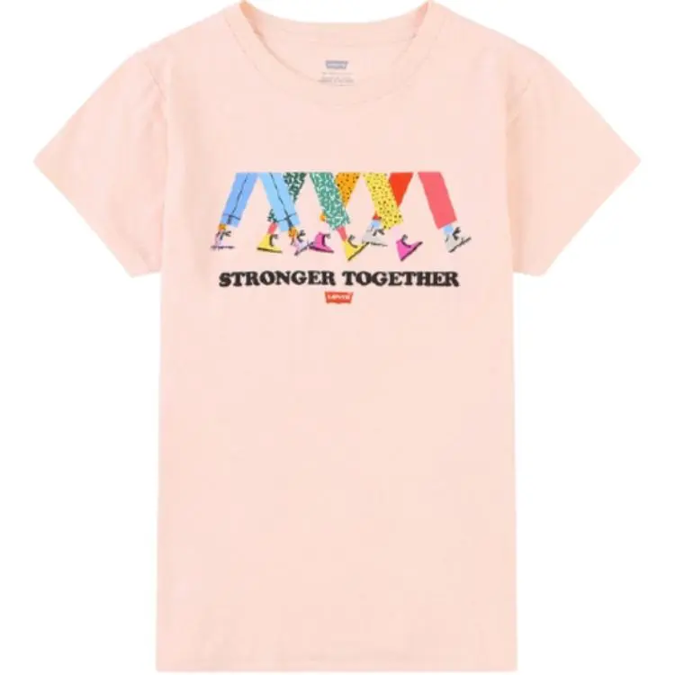 Levi's T-Shirts Women's Pink Crew Neck Moderate Other