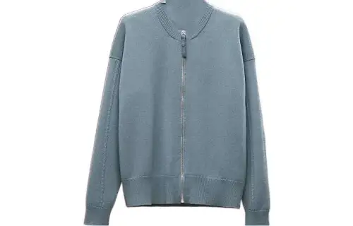 HERMES FW22 Knitted Fabric Cardigan Women's Blue