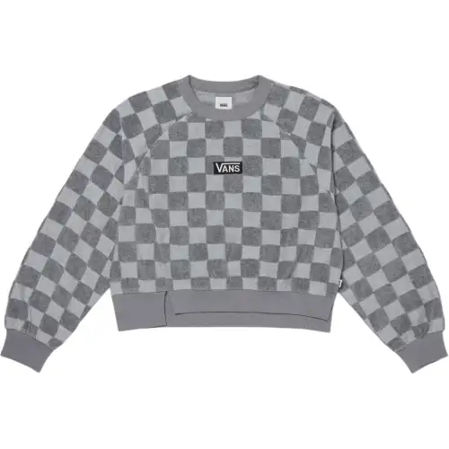 Vans Burnout Crop Crew Sweatshirt Women's Gray Large Flower