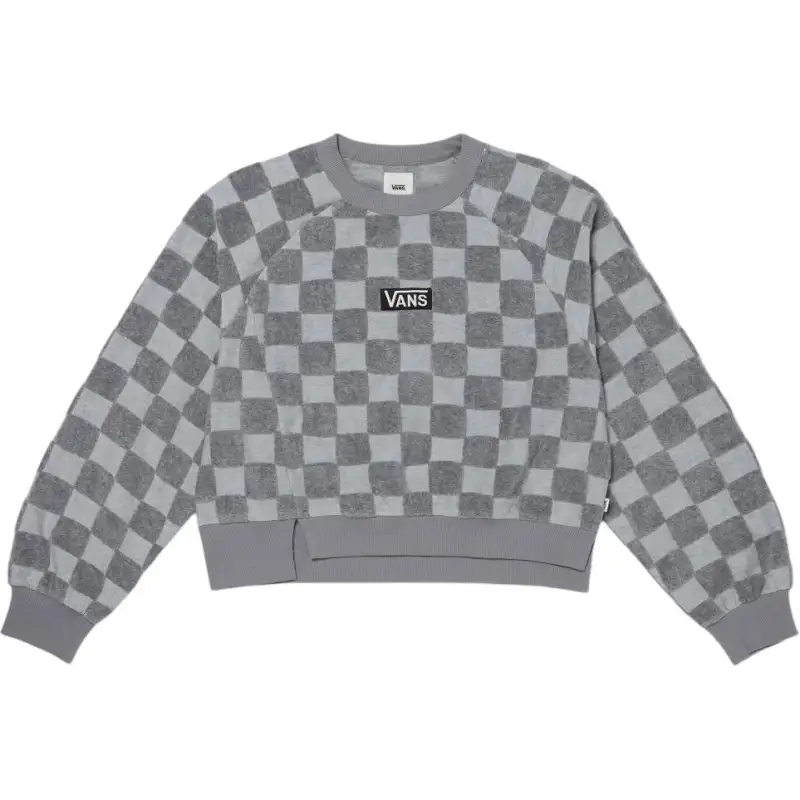 Vans Burnout Crop Crew Sweatshirt Women's Gray Large Flower