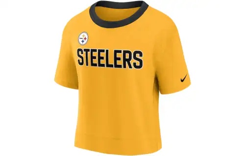 Nike T Shirts Women's Yellow Crew Neck Moderate Straight Fit