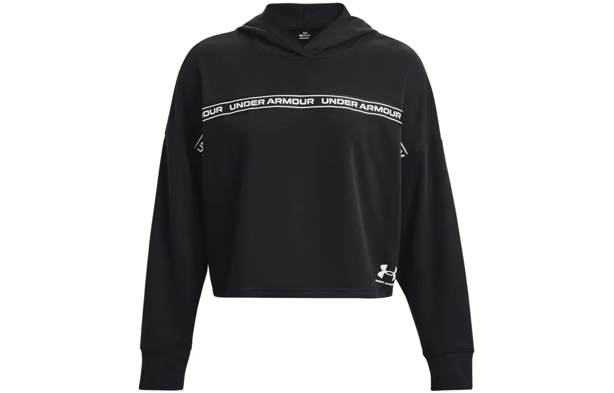 Under Armour Rival Sweatshirts Women's Black Hooded Moderate Straight Fit