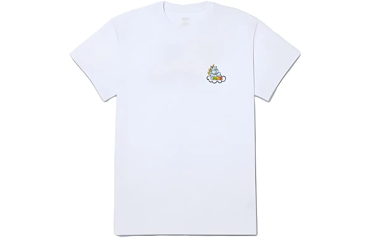 Vans T-Shirts Women's White Crew Neck Moderate Straight Fit