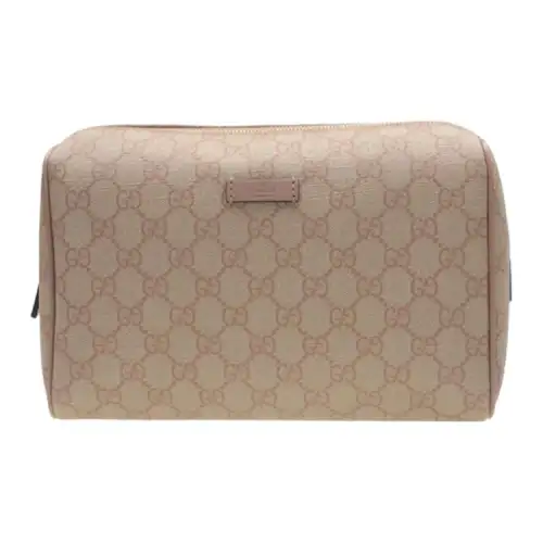 GUCCI PVC Clutch Makeup Bag Women's Pink