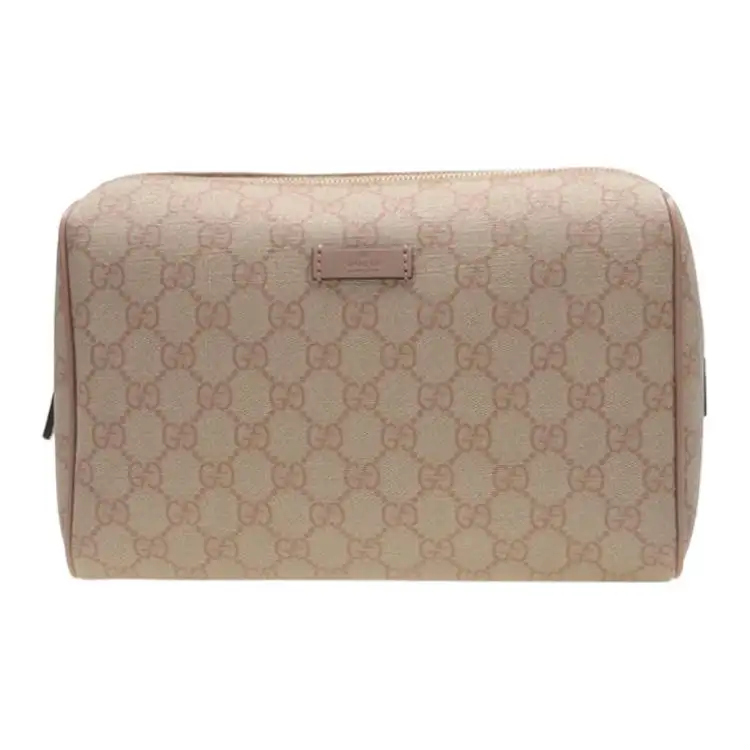 GUCCI PVC Clutch Makeup Bag Women's Pink