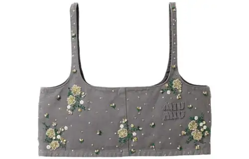 Miu Miu floral-embellished crop top
