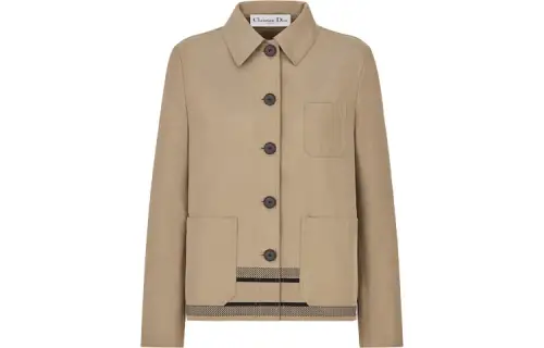 DIOR Quarterly New Products Jackets Women's Khaki Lapel Moderate