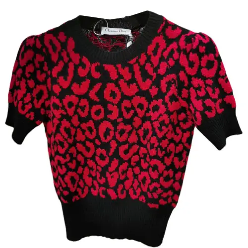 DIOR Knitwear Women's Red Crew Neck Moderate
