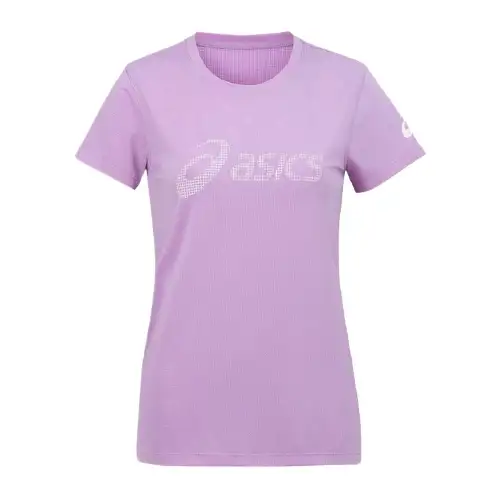 ASICS T Shirts Women's Purple Crew Neck Moderate