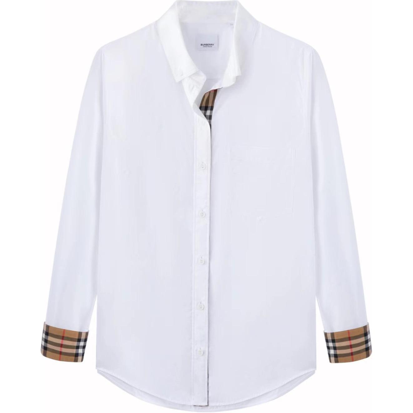 Женская рубашка Burberry Check Shirt (белая)
