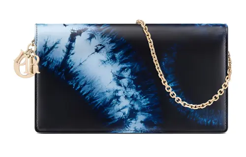 DIOR Lady Dior Leather, Cow Leather Crossbody Bag, Shoulder Bag Women's Blue