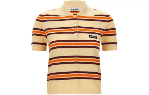 MIU MIU SS24 Polo Shirt Women's Beige