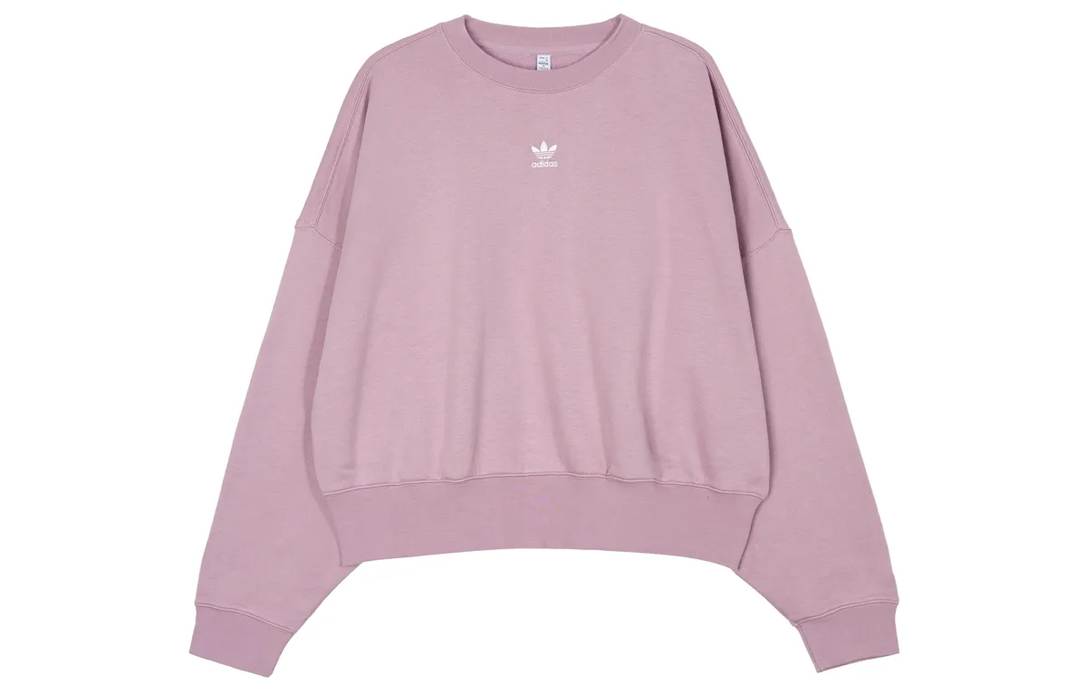 Adidas Originals Sweatshirts Women's Pink Crew Neck Moderate Regular