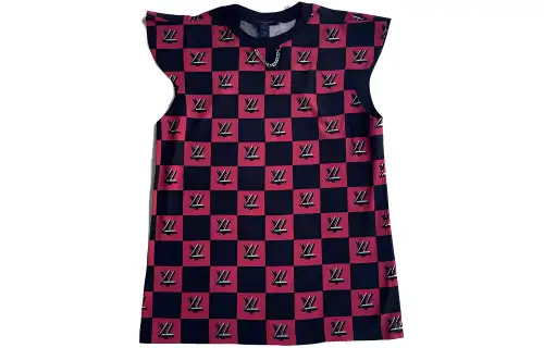 LOUIS VUITTON T Shirts Women's Red Crew Neck Moderate Straight Fit