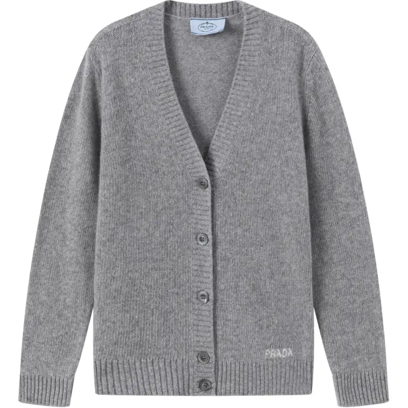 PRADA Knitwear Women's Gray V Neck Moderate Other