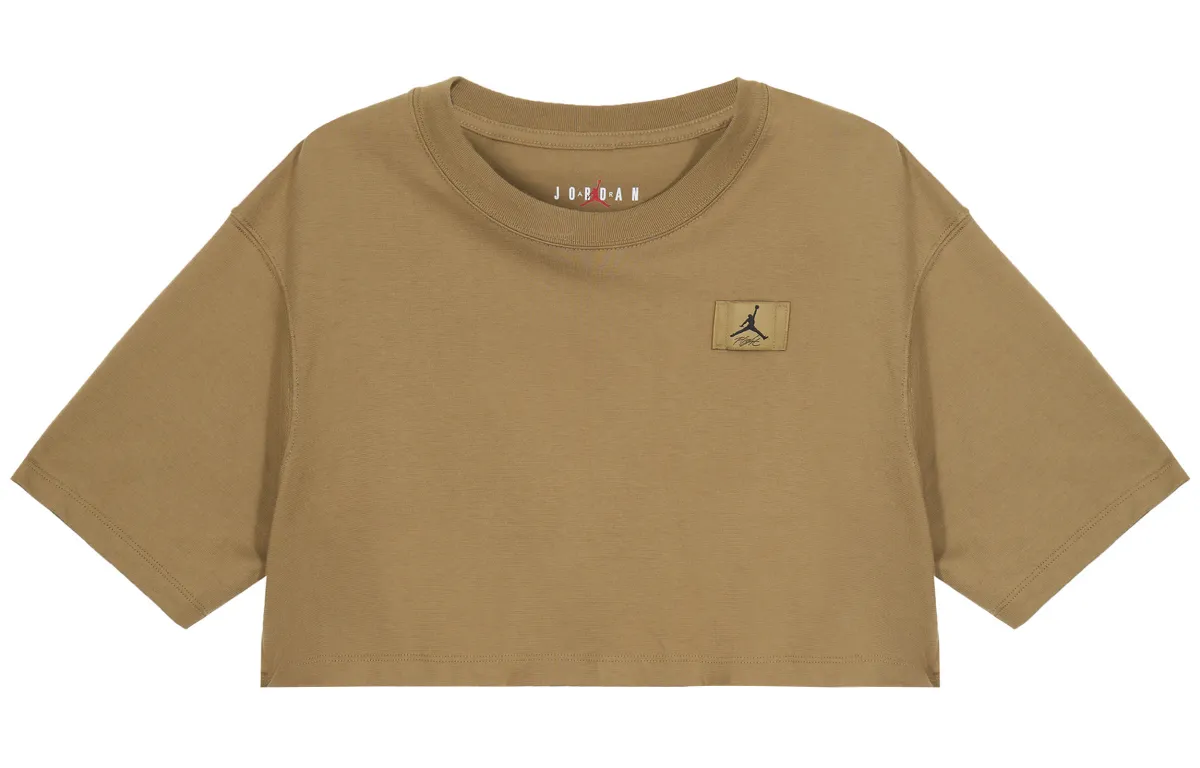 Jordan Drop Shoulder Sleeve T Shirt Women's Seaweed Brown